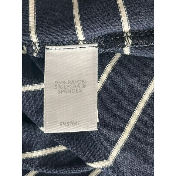 J Jill Wearever Navy White Stripe Tunic Top Large Tall - Picture 5 of 8